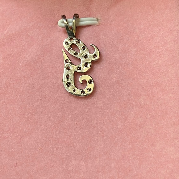 GENUINE DIAMONDS Pendant Charm Initial G Solid 14KT Gold - Picture 5 of 8
